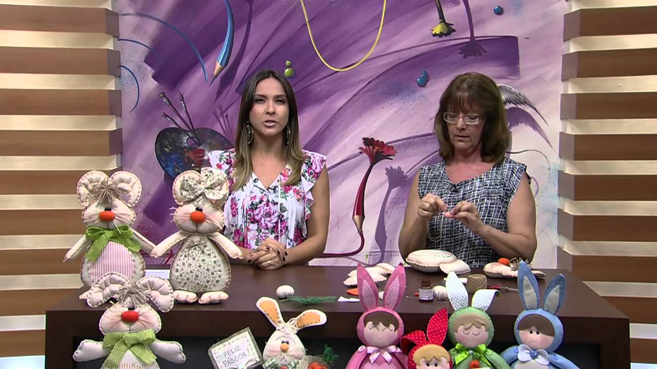 Mulher.com 18/02/2015 Técnica coelho rustico em feltro por Carmen Silvia Parte 2