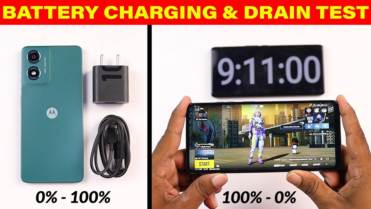 Motorola G04s Battery Drain Test 100% to 0% & Charging Test 0% to 100%