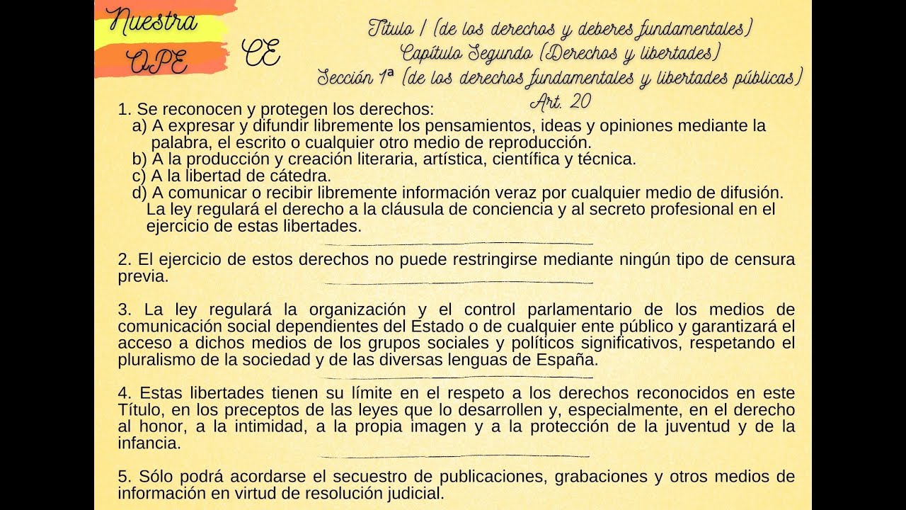 Artículo 20 de la Constitución Española