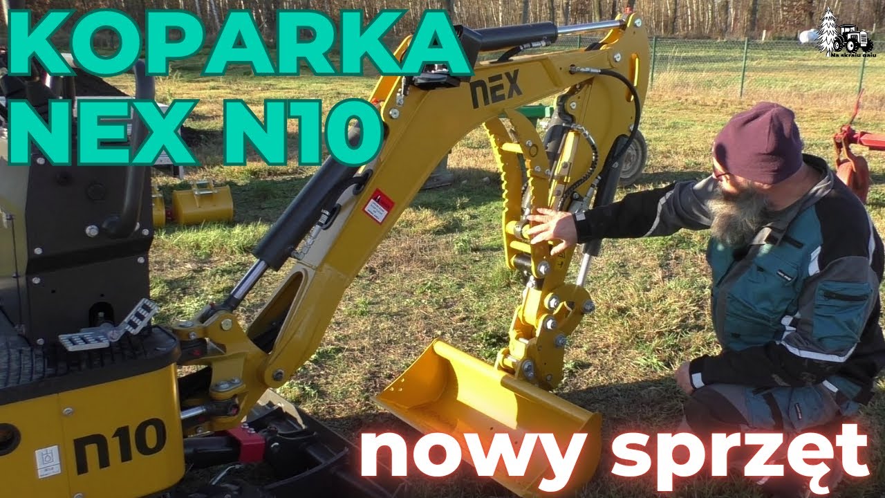 Minikoparka NEX N10. Nowy sprzęt na siedlisku. Jak wygląda i z czego się składa.