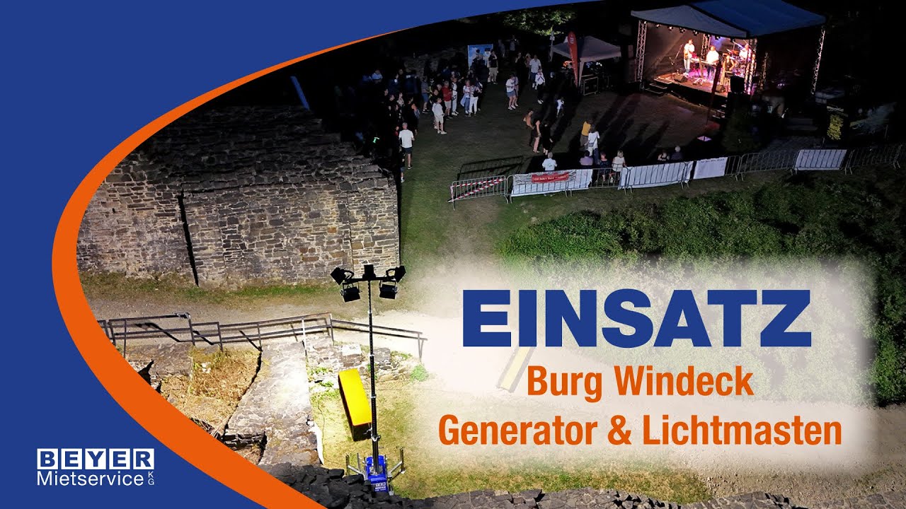 850-jähriges Jubiläum der Burg Windeck | Lichtmasten von BEYER-Mietservice im Einsatz