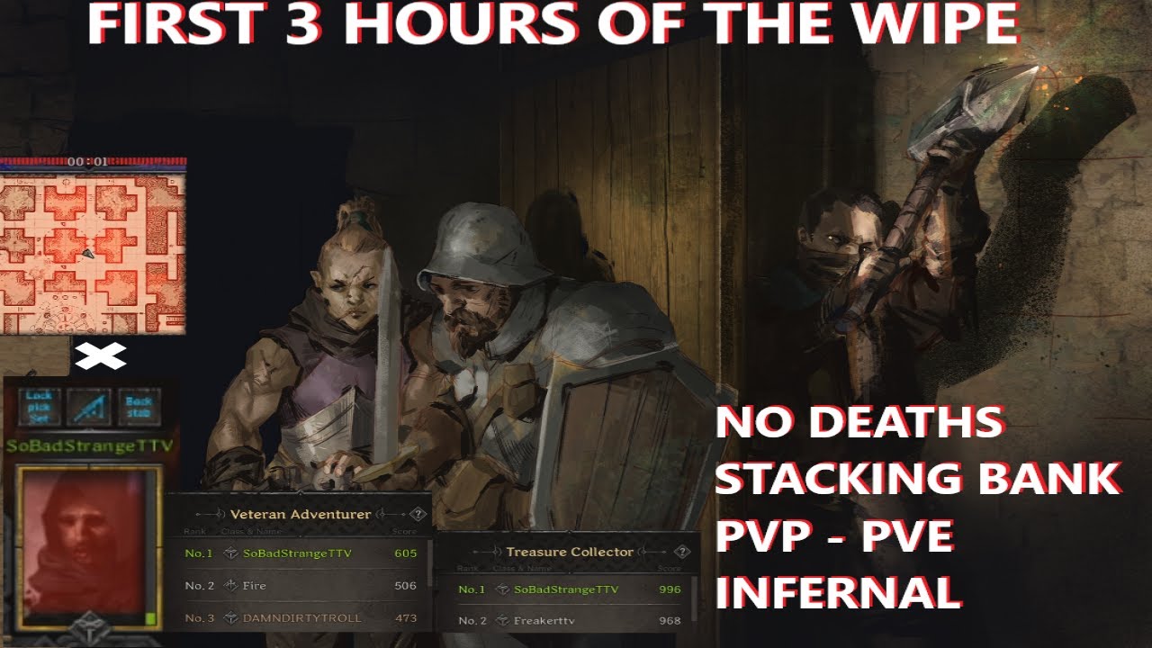 Dark & Darker | First 3 Hours of the Wipe | No Deaths | Stacking Bank | PvP | Inferno | Early Rank 1