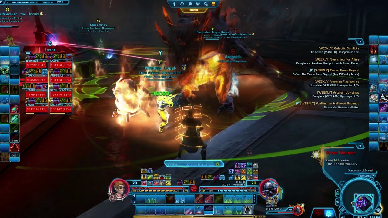 Twin Suns Squadron vs. Dread Master Bestia 8-person master/nightmare mode level 70