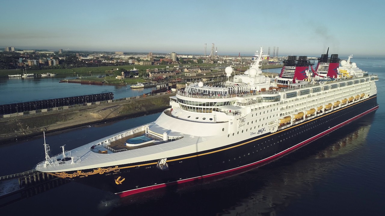 Disney Magic Cruise Ship amazing drone view