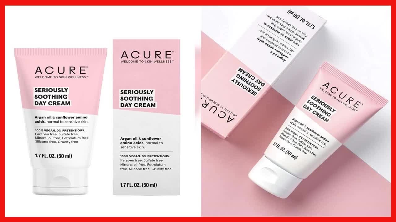 Acure Seriously Soothing Day Cream | 100% Vegan | For Dry to Sensitive Skin | Argan Oil, Sunflower