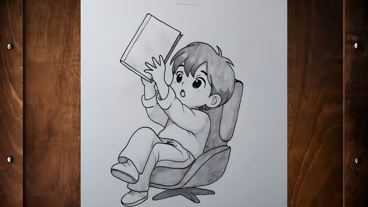How to Draw a Cute Boy Reading a Book 📖 | Easy Chibi Pencil Drawing