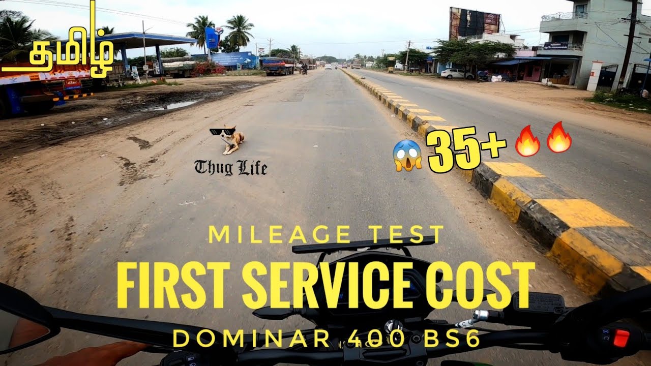 Dominar 400 bs6 Mileage Test🔥 || My 1st Service Cost😬|| Dude Villain || Adam