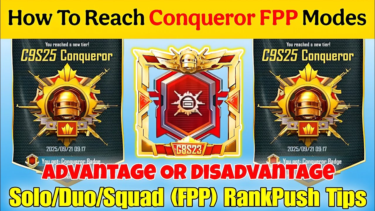 🔥HOW TO REACH CONQUEROR SOLO/DUO/SQUAD (FPP) MODES⁉️ | BGMI RANKPUSH TIPS & TRICKS ✅️