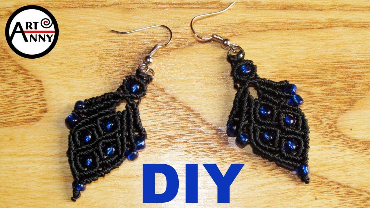 DIY Black earrings with beads | DIY Чорні сережки з бісером