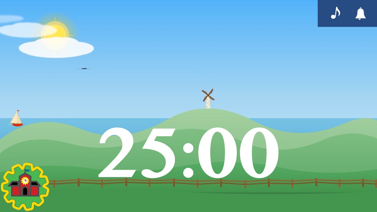 25 Minute Spring Classroom Timer 🌷 Relaxing Meadow Ambiance (Music & Alarm)