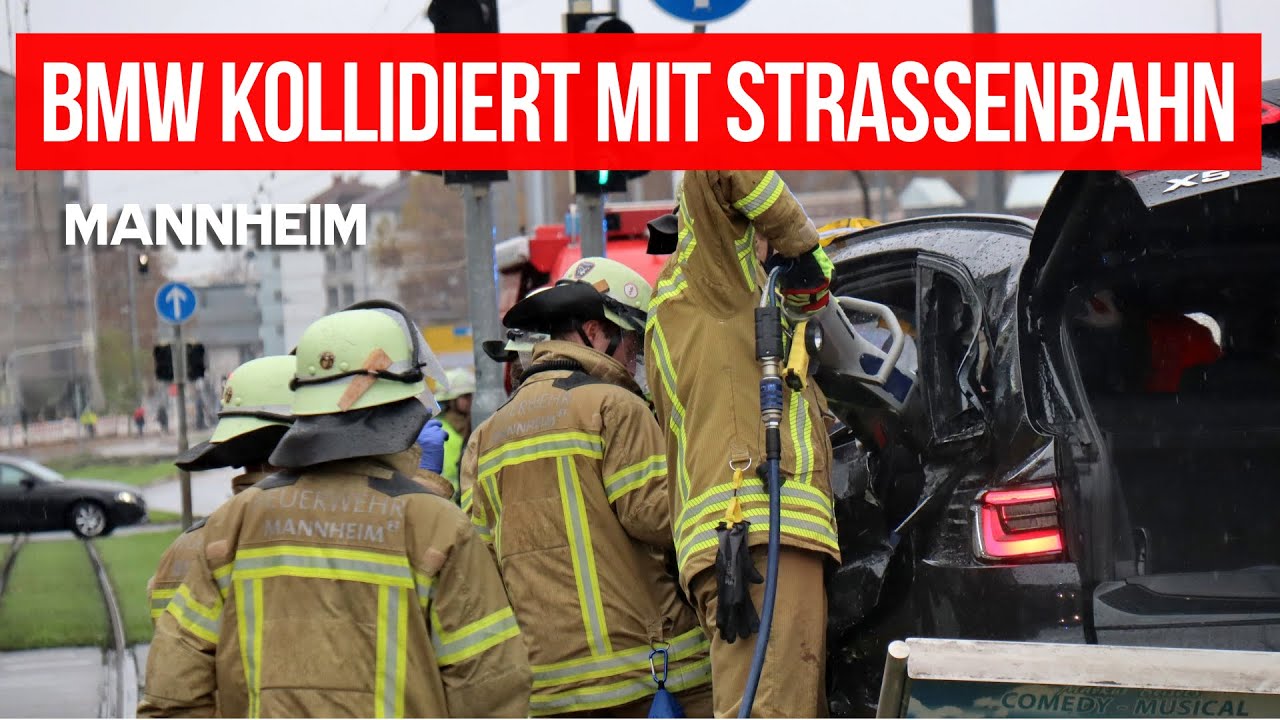 Autofahrer kollidiert in Mannheim mit Straßenbahn und wird schwer verletzt