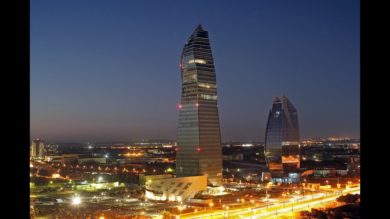 Construction Time Lapse SOCAR Tower, SOCAR Administrative building, SOCAR-ın yeni inzibati binası