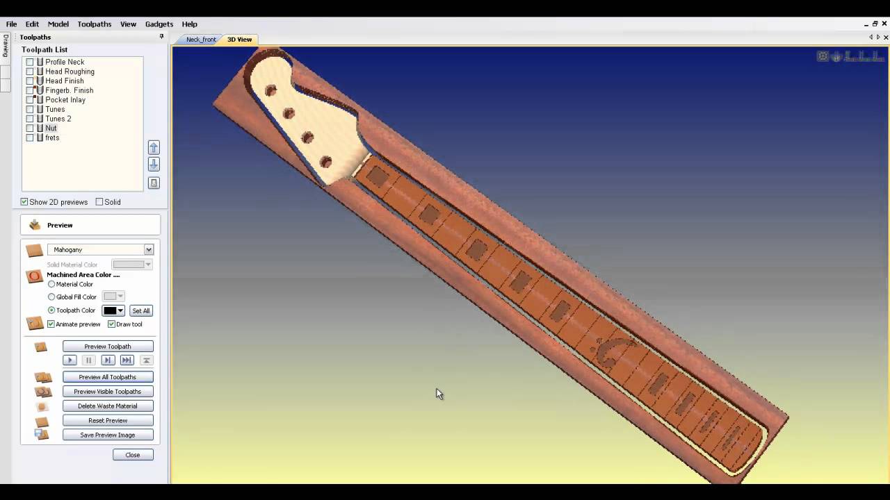 Bass Guitar on Aspire (Vectric) Traditional Jazz NBS by 3dcncguitars