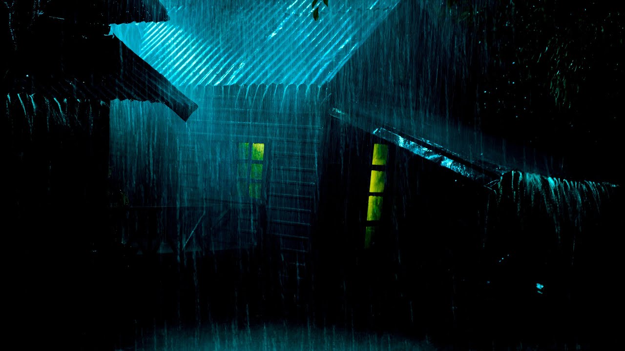 Sonido de Lluvia con Truenos Suaves 🌙 3 Hora – Pantalla Negra para Dormir y Meditar