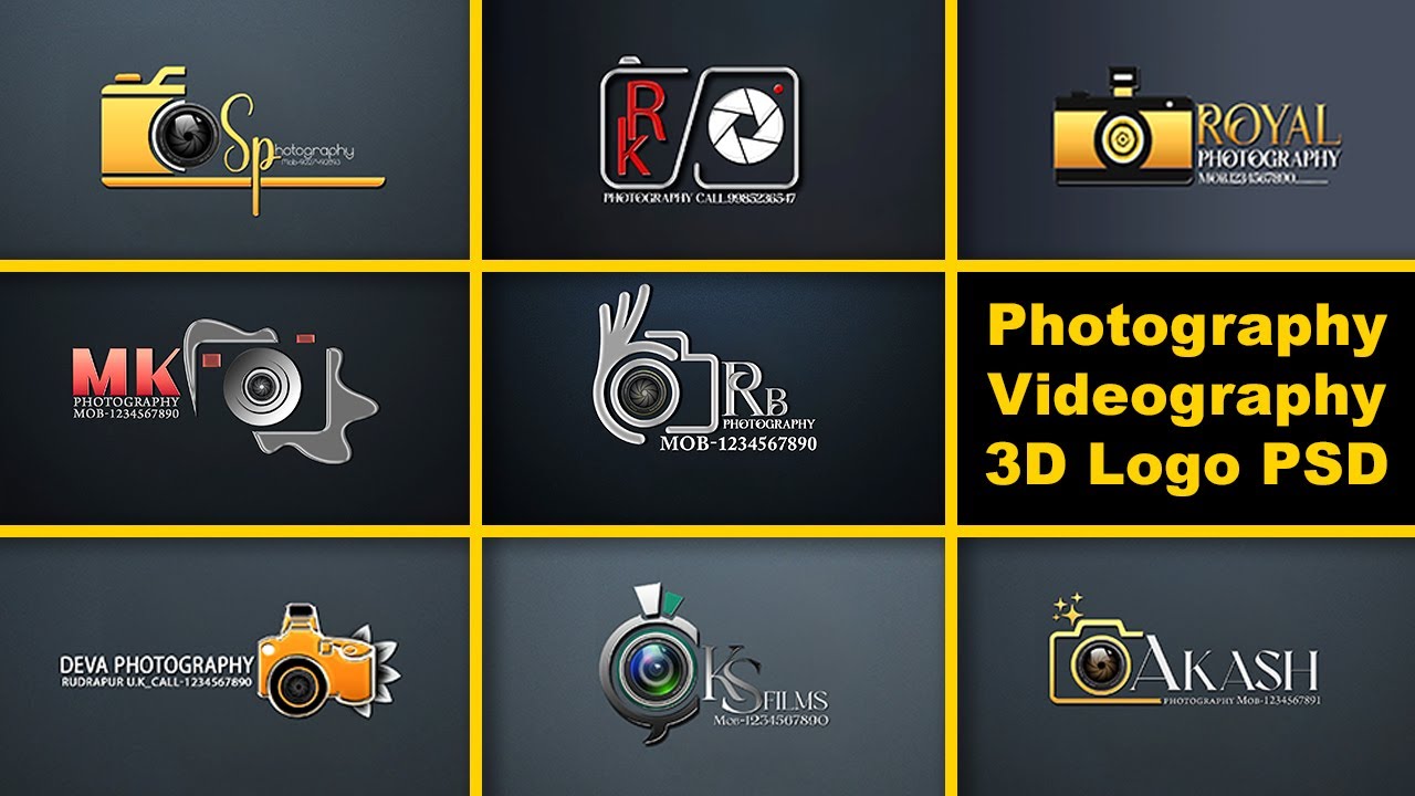 Photography & Videography 3D Logo PSD l How to make logo for your business