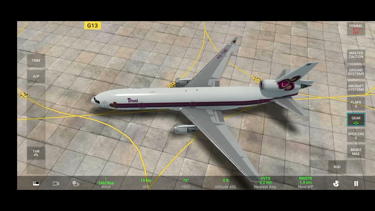 Rfs simulator Mcdonnell Douglas md-11 Thai airways Landing Normal 