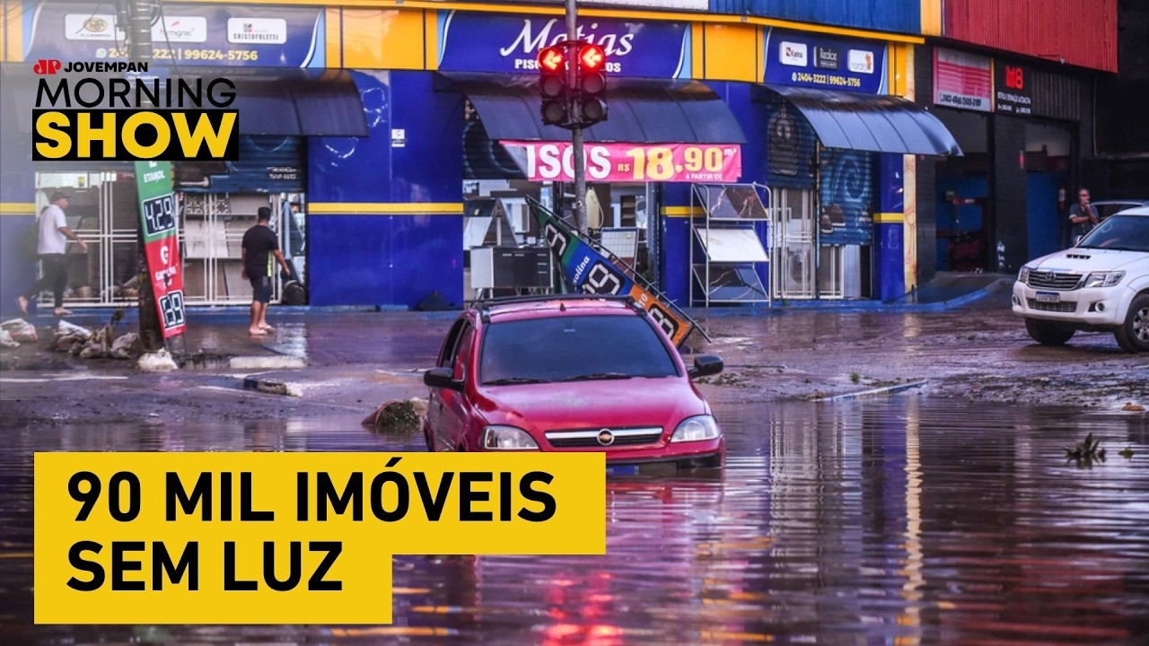 CHUVA forte deixa GUARULHOS debaixo d'água em SP