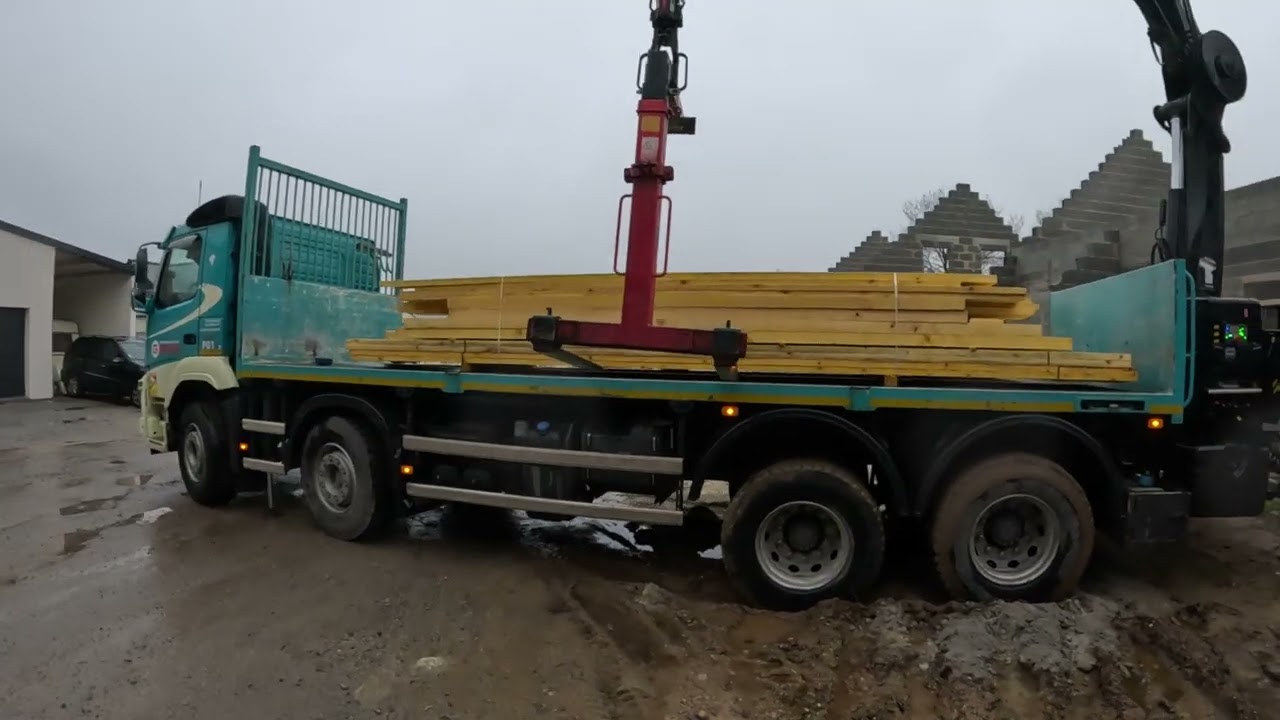 Volvo FMX grue HIAB livraison maison 🏡 2 et maison 🏠 3