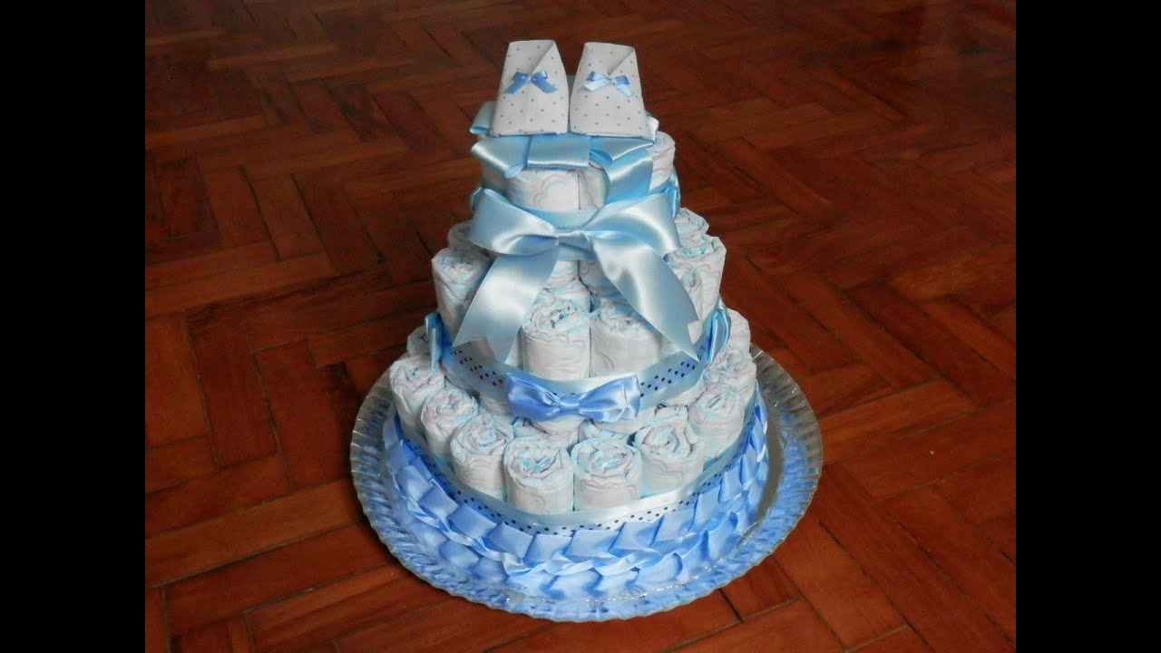 Bolo de fralda - Artesanato / Tutorial / Passo a passo / Diy