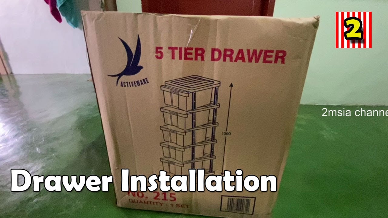 5 Tier Plastic Drawer Unboxing and Installation | Made In Malaysia Cara Pasang Almari Plastik