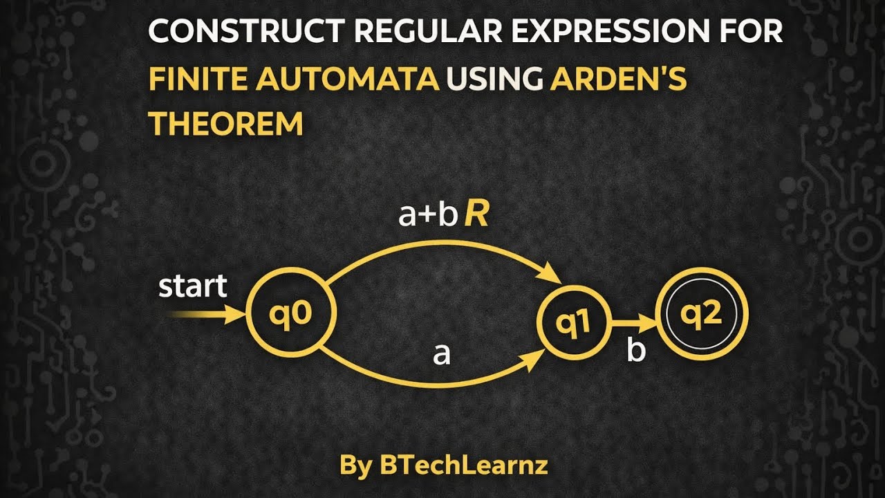 CONSTRUCTION OF REGULAR EXPRESSION FOR FINITE AUTOMATA USING ARDEN'S THEOREM IN FLAT/ATCD #9 