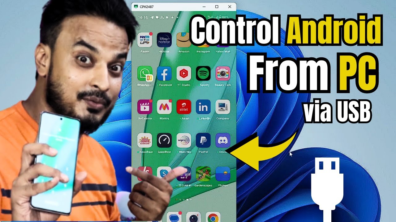 Control Android PHONE from PC/Laptop 2023 (via USB) No LAG⚡⚡
