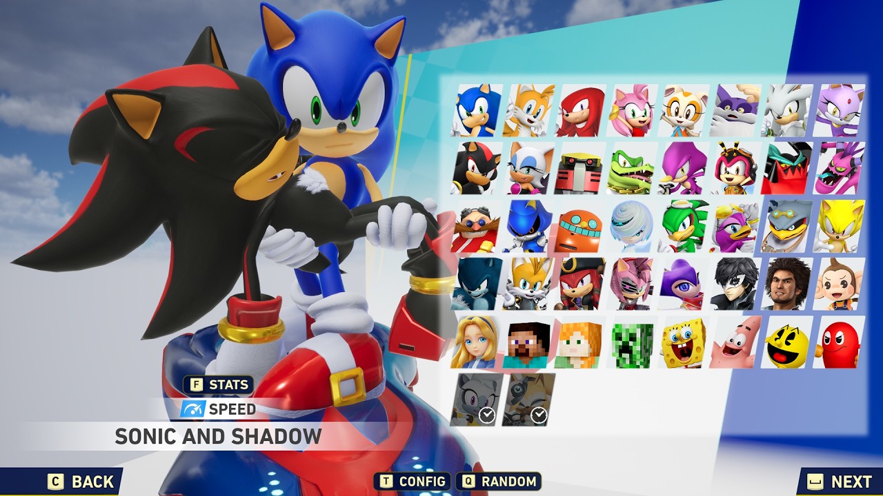 Sonic is Holding Shadow his hands in Sonic Racing Crossworlds!