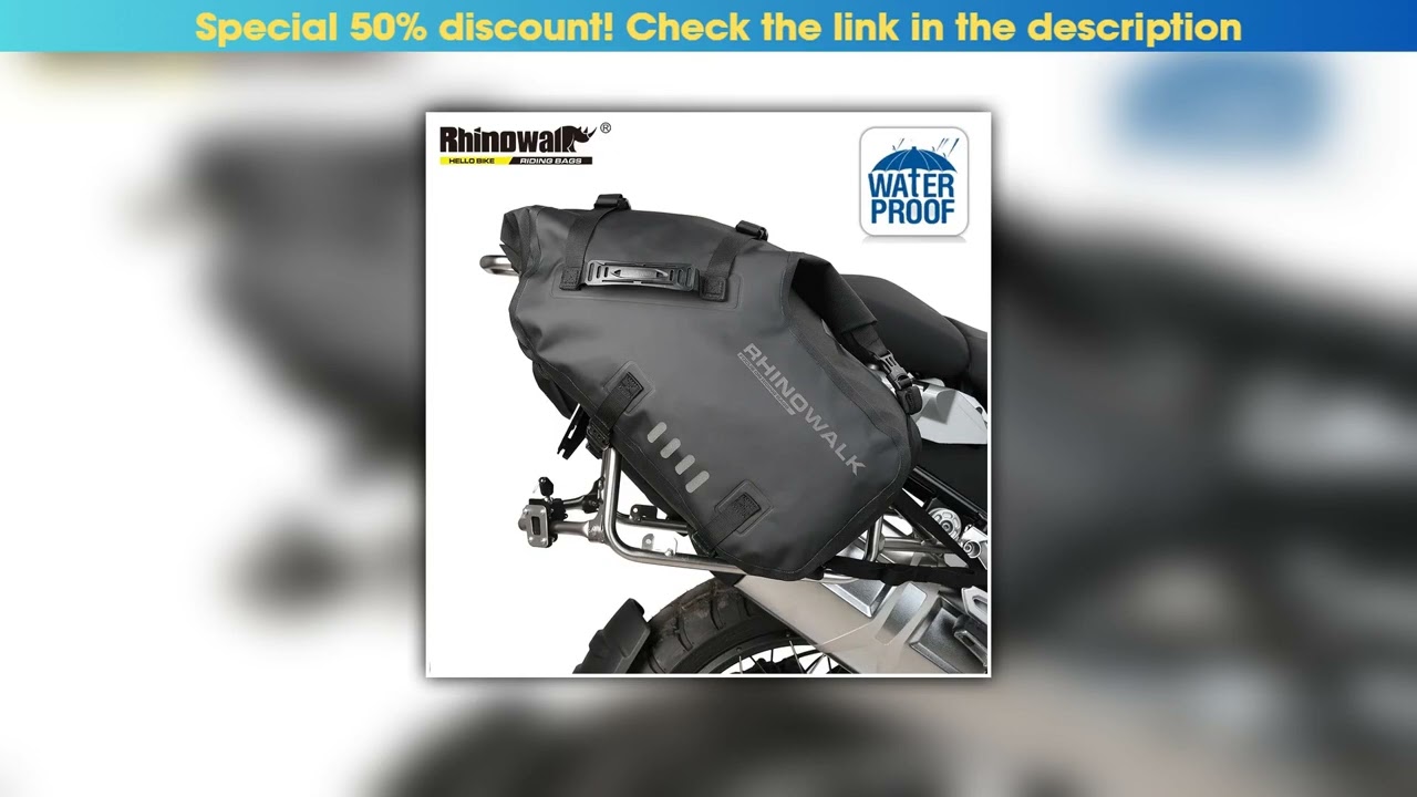 Best Rhinowalk Motorcycle Saddle Bag 48L/28L/18L 100%Waterproof 2 Pieces MotorBike Side Back Seat P