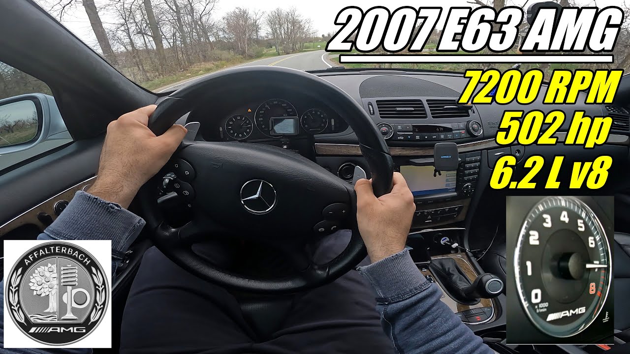 E63 AMG POV drive - No talk, Binaural audio. 7200 RPM Screaming V8
