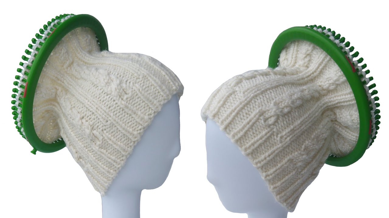 How to loom knit cabled stitch hat on New Design Round Knitting Looms knitting board Patterns