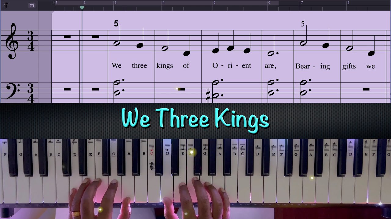 We Three Kings with lyrics || Sheet Music || Piano