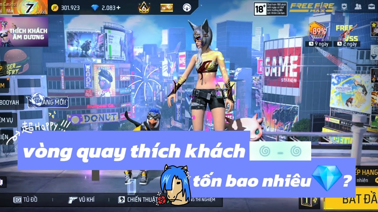 vòng quay THÍCH KHÁCH tốn bao nhiêu 💎?|FREE FIRE (đầy đủ thông tin ở phần mô tả nho)