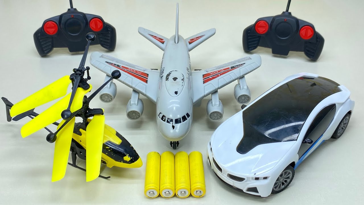 Famous RadioControl RC Flying Helicopter & 3D Light RC Car with a380 Model Airline Unboxing’ Testing