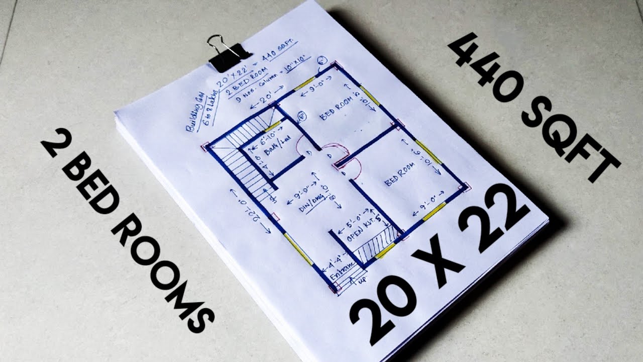 20 x 22 small house plan II 20 X 22 GHAR KA NAKSHA II 440 SQFT HOUSE DESIGN