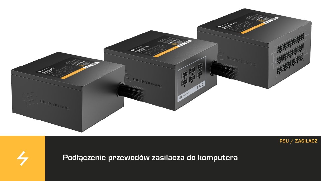 Podłączanie zasilacza do podzespołów.