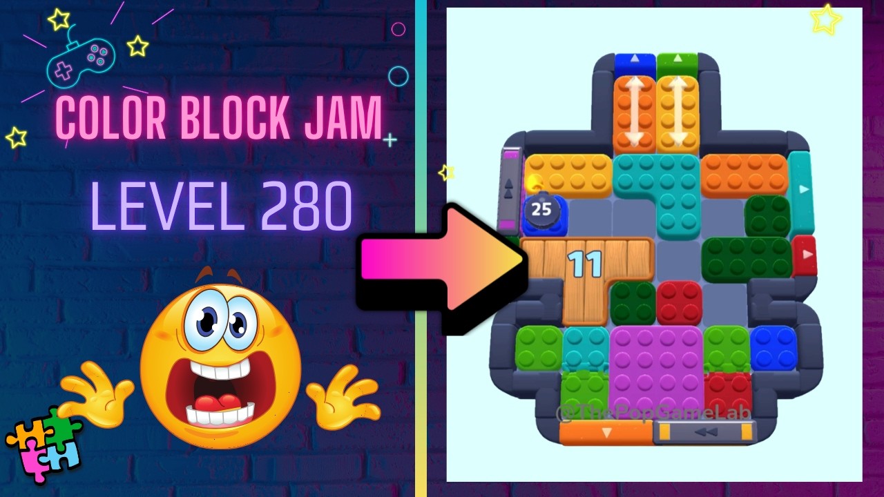 Color Block Jam - Level 280 - Solution Walkthrough