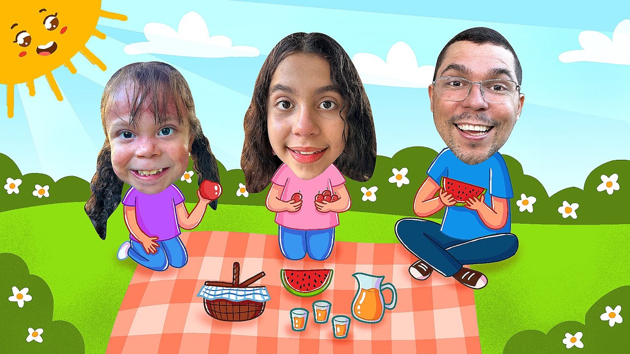 SARAH e ELOAH em uma HISTÓRIA ENGRAÇADA do PICNIC e os benefícios das frutas  | Funny Story for Kids