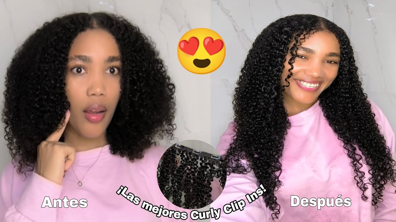 ¡Las mejores clip ins para cabello natural! 😍 CURLSQUEEN 3C4A Water Jerry Curly Clip Ins|Rachell 