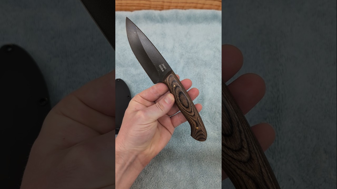 "Tuna" Drop Point Utility with Pakkawood - 1070 Carbon Steel by Jean Wilke