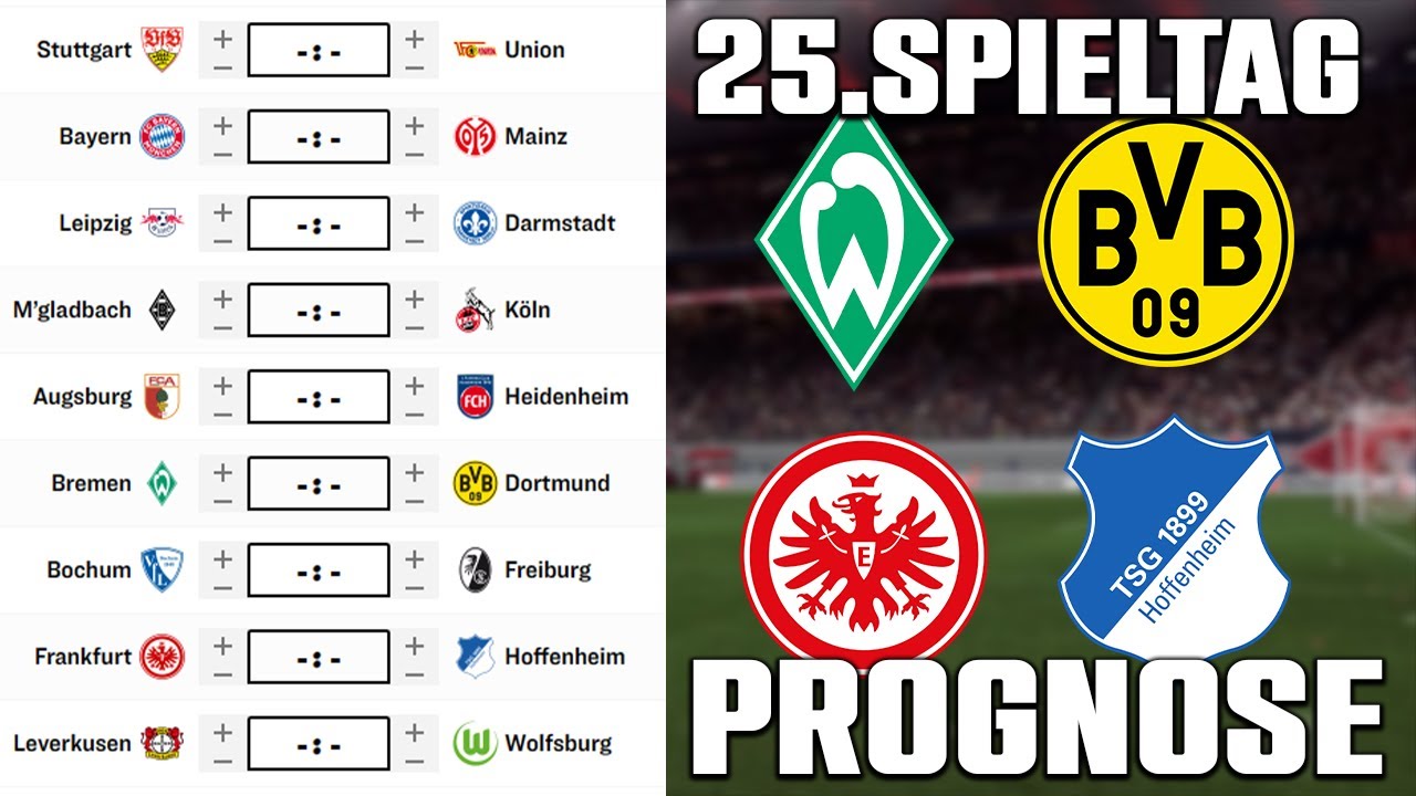 25.Spieltag Bundesliga 23/24 Prognose | Alle Spiele & Tipps !