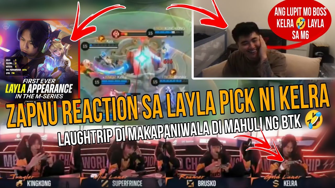 ZAPNU REACTION SA LAYLA PICK NI KELRA SA BTK vs FNATIC ONIC laughtrip😂