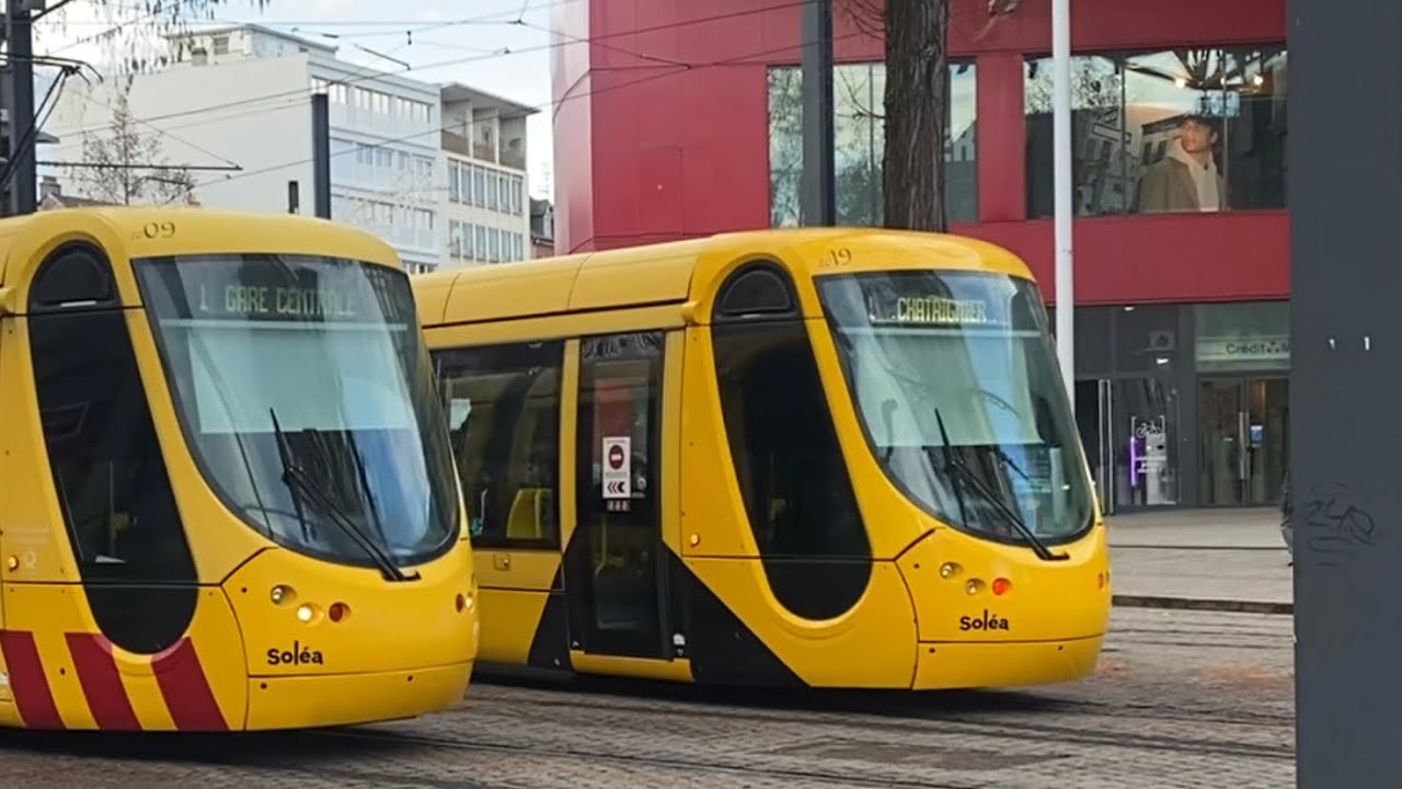Mit der Straßenbahn🚋durch Mülhausen ❤️Winter🎅Alsacia 🎄Frankreich🇫🇷