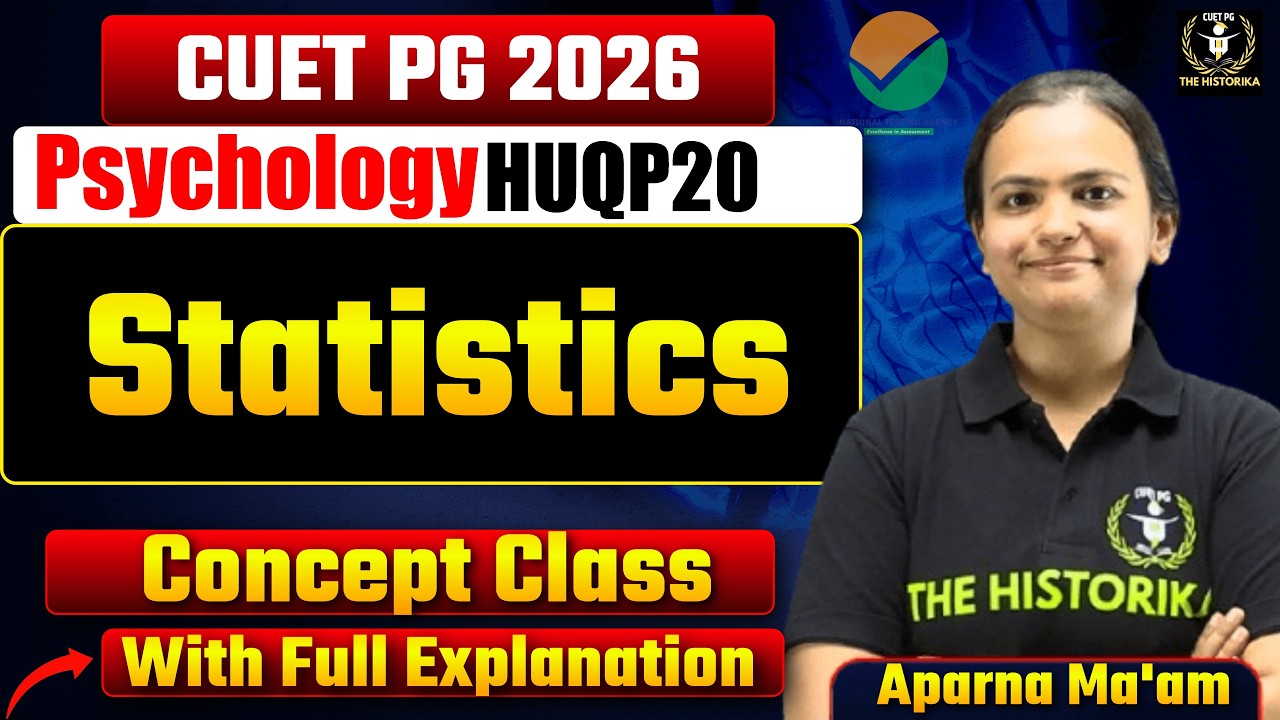 CUET PG 2026 MA/M.Sc Psychology Class | Statistics | Concept Class | By Aparna Ma'am