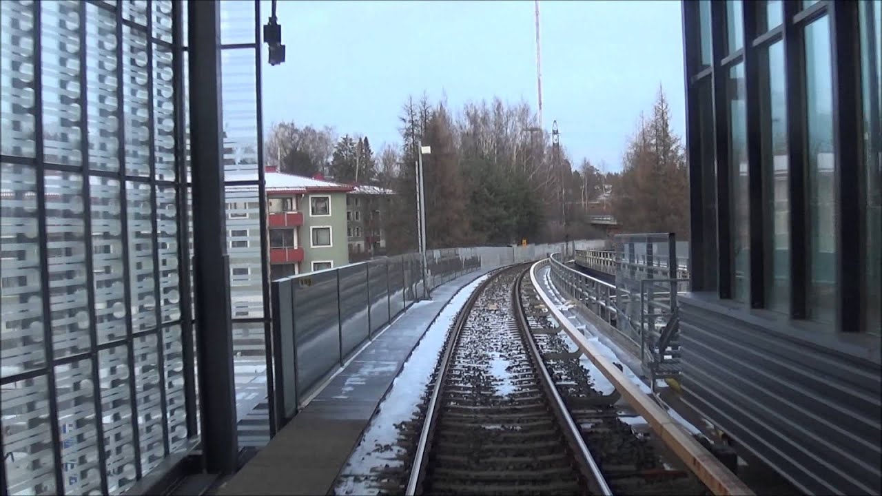 Helsinki Metro. Vuosaari-Ruoholahti. Takaohjaamovideo. Rear cockpit.