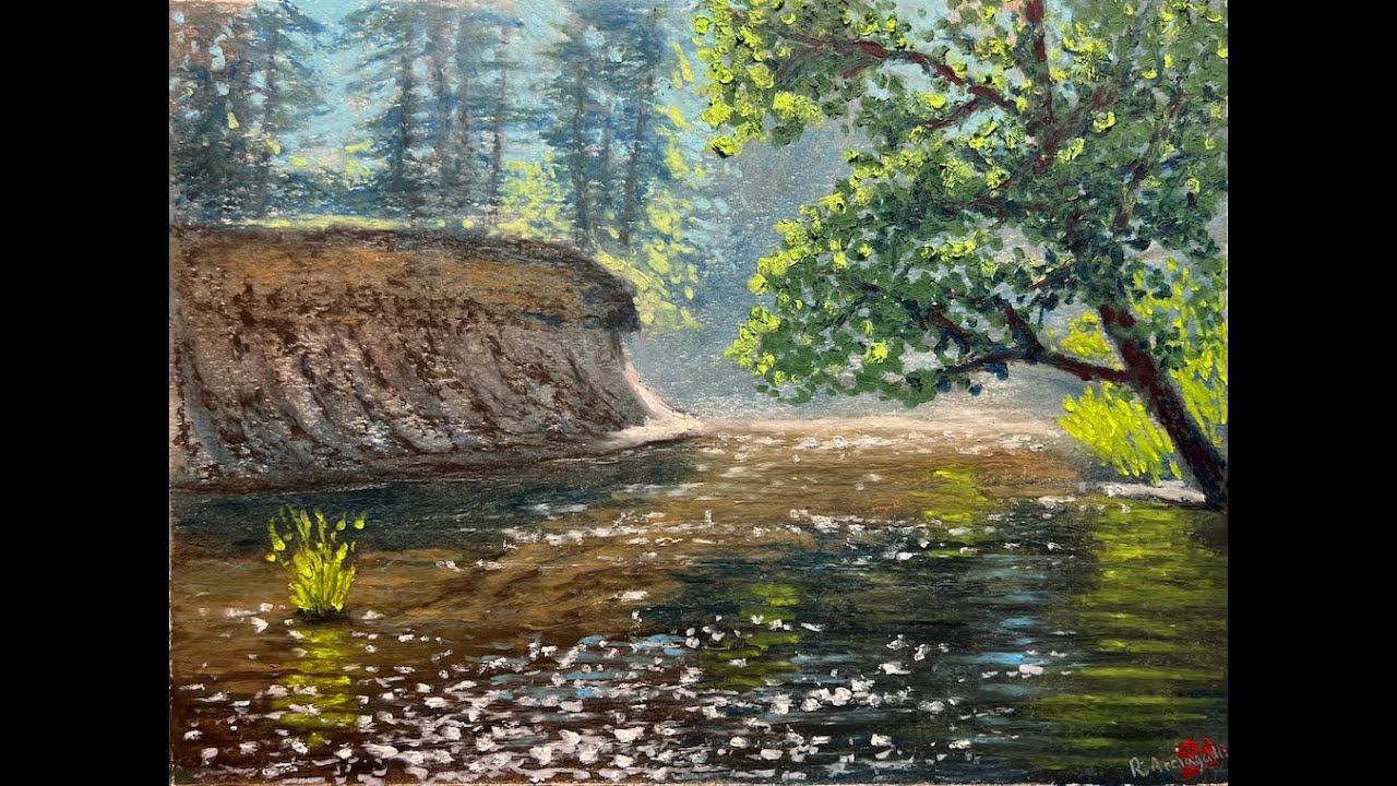 Oil Pastel Tutorial | Nehalem river on Vellum paper (part 1 of 3)
