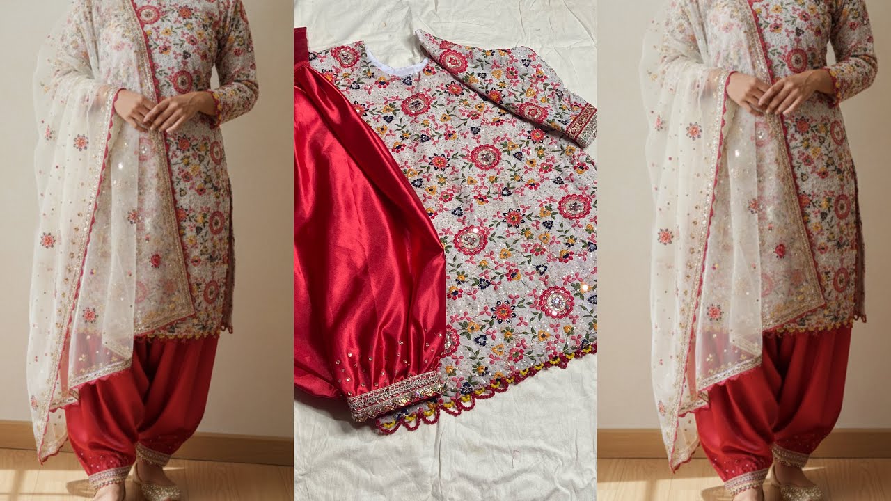 Kurti+Afgani salwar cutting and Stitching Part 1 || Afgani cutting || Designer Kurti with afgani 