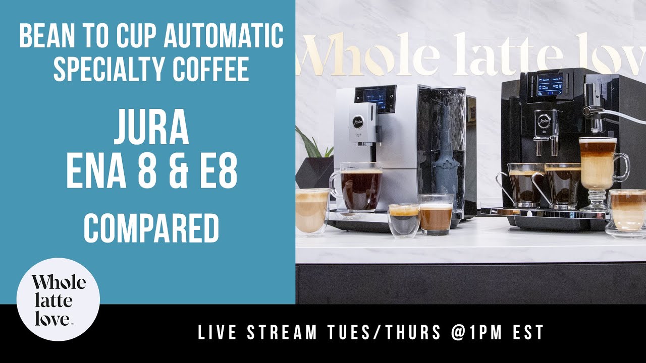 Compare Jura ENA 8 and E8 Bean to Cup Automatic Specialty Coffee Machines