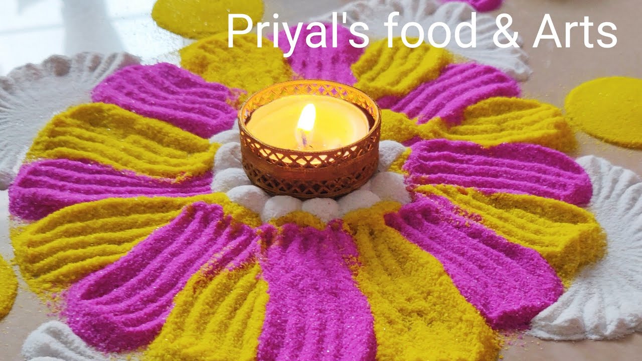 Easy And Simple Rangoli Designs for Deepavali / दिवाली रंगोली with Colours / muggulu, Kolam Designs