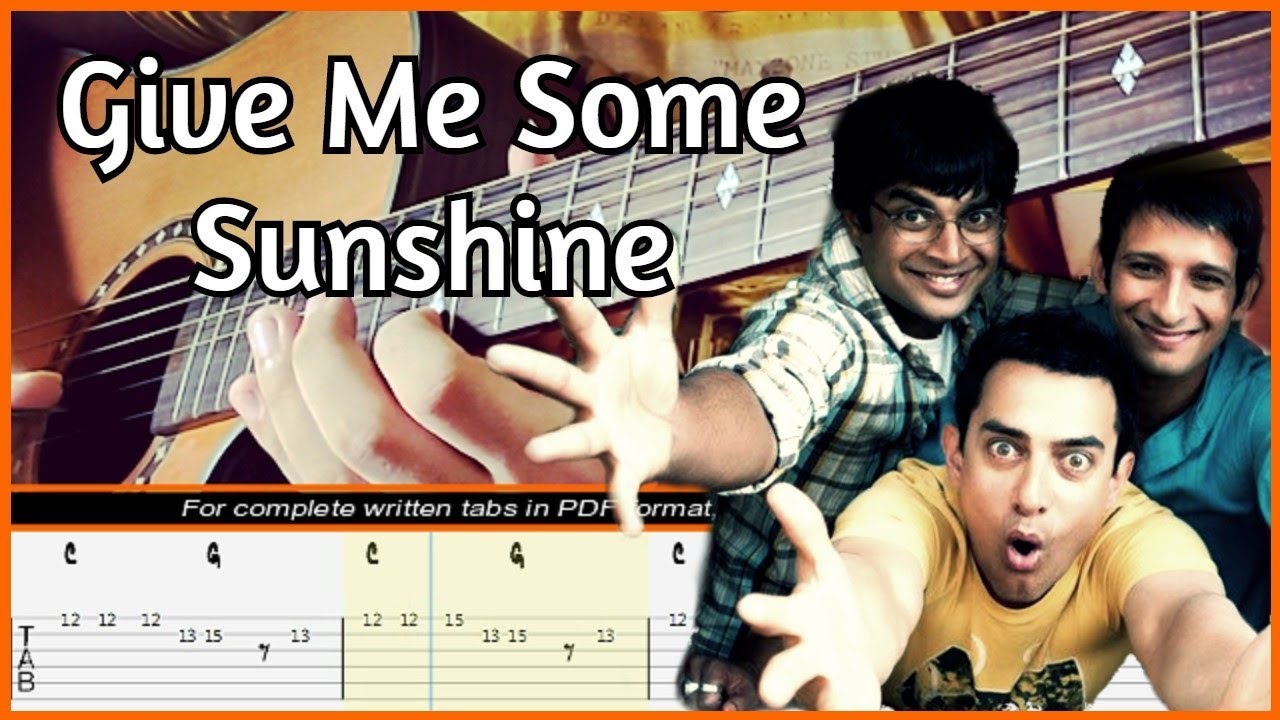 Give Me Some Sunshine Guitar Lesson | 3 Idiots | Instrumental Guitar Cover with Backing Track