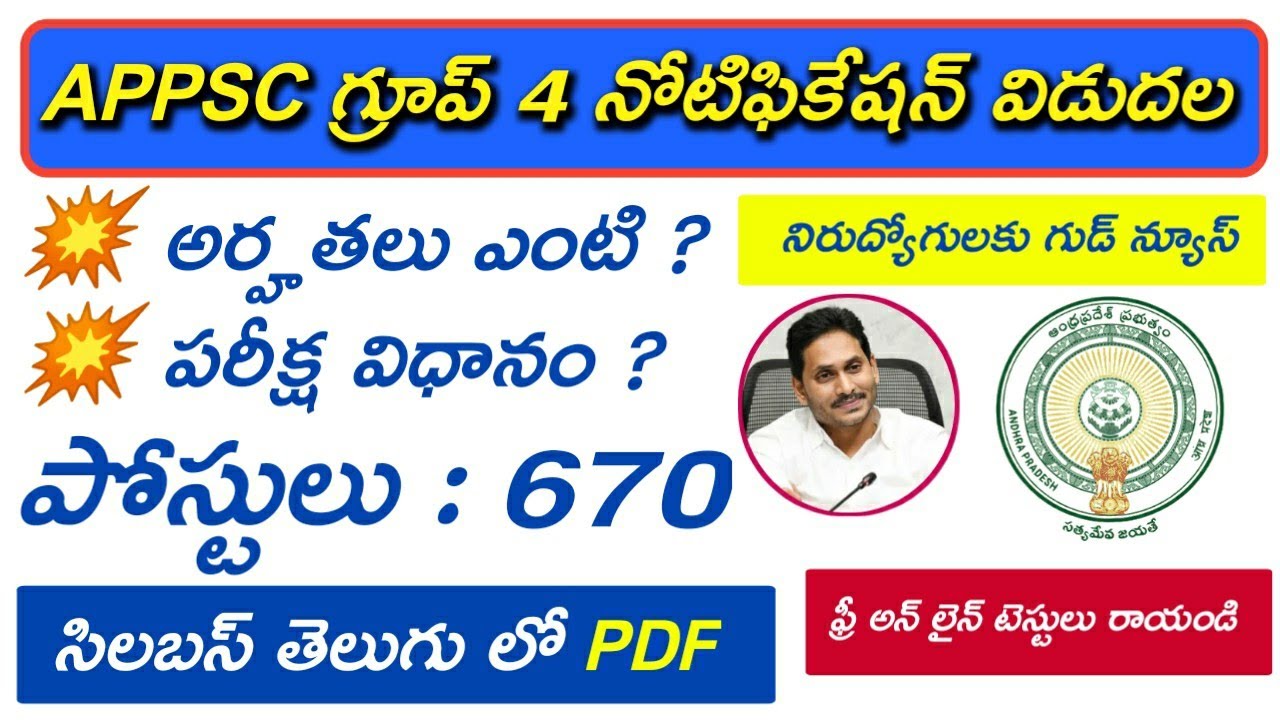 APPSC Group 4 నోటిఫికేషన్ విడుదల | Appsc Group 4 Notification 2021 Full Details in telugu